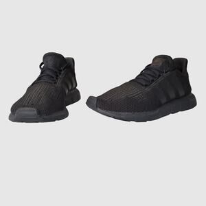 Adidas Sneakers Mens 7 Swift Run Black Knit Running Training Lightweight Lace Up